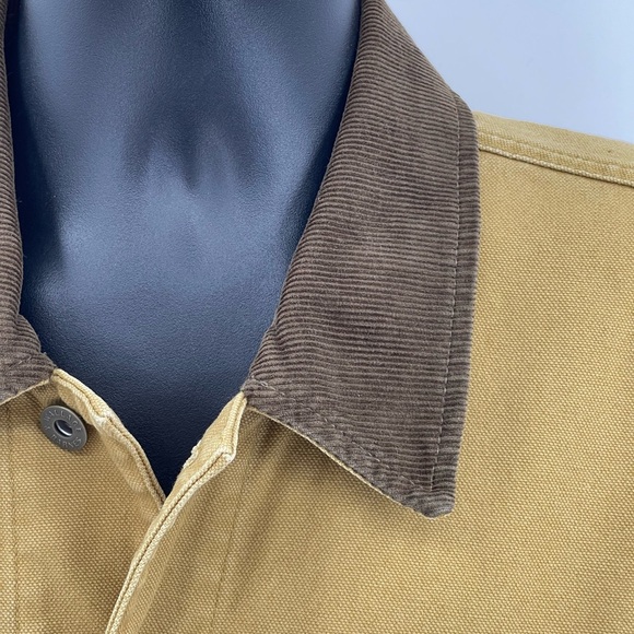 Wallace & Barnes J Crew Canvas Chore Barn Jacket Coat Corduroy Collar Mens L Lg - Picture 4 of 10